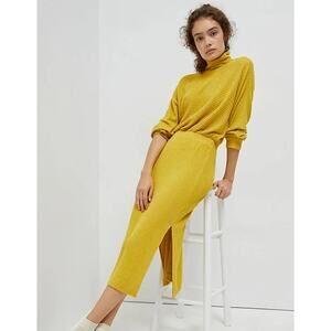 Anthropologie Saturday Sunday Yellow Mariah Ribbed Knit Dress